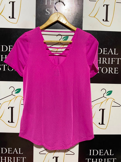 NIKE |XS| BUST 15| B46| RUNNING SHIRT HOT PINK SHORT SLEEVE ATHLETIC TEE