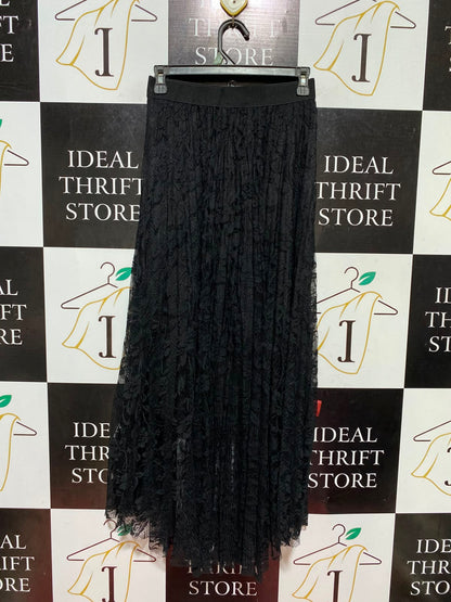 NEW LOOK |S| WAIST 26| B46| BLACK FLORAL LACE ELASTIC WAIST MAXI SKIRT