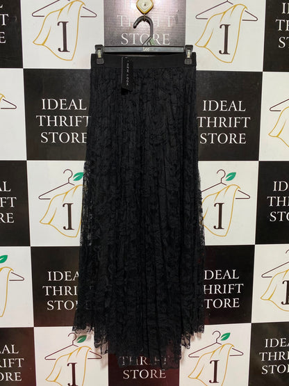 NEW LOOK |S| WAIST 26| B46| BLACK FLORAL LACE ELASTIC WAIST MAXI SKIRT