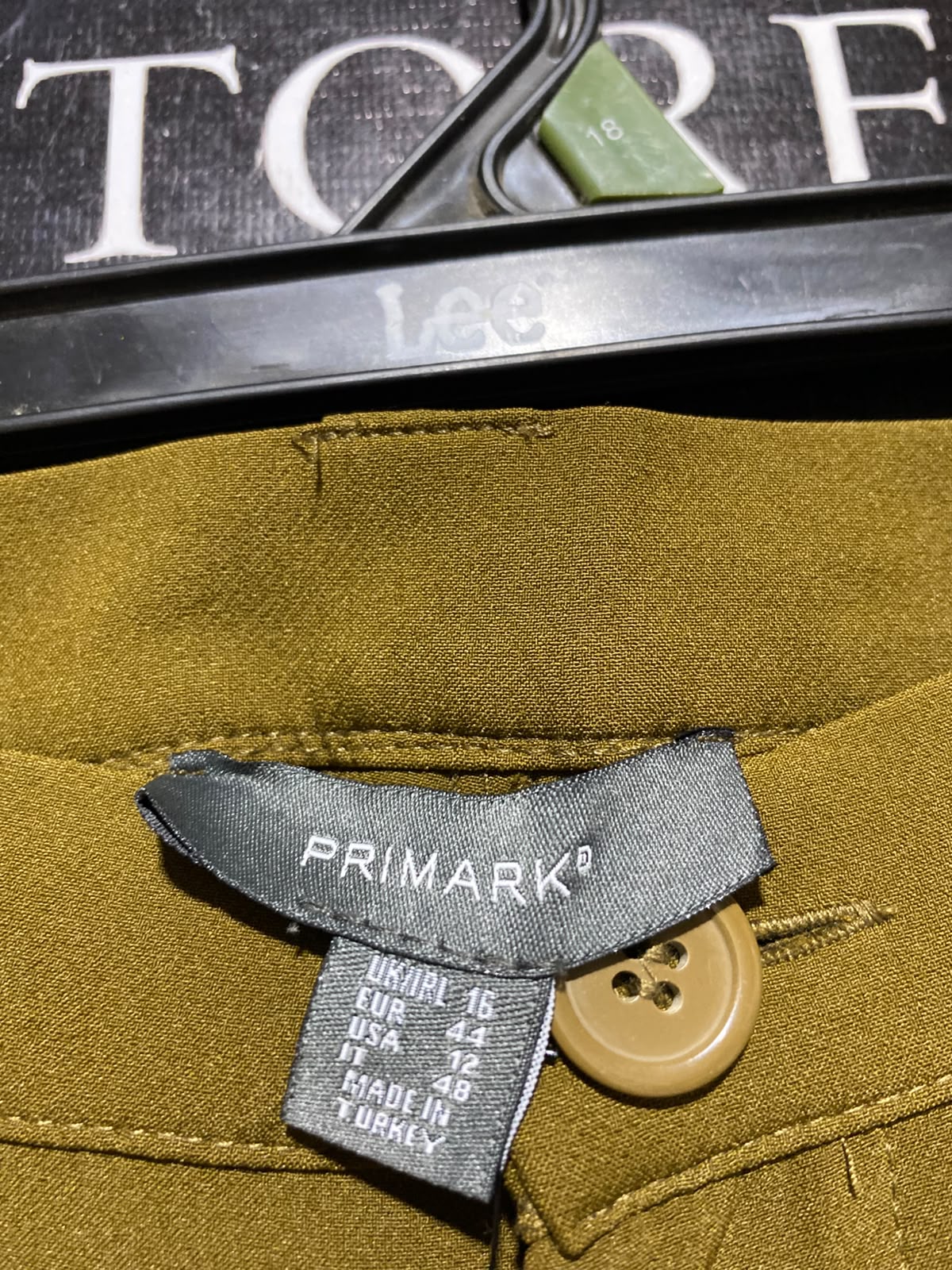 PRIMARK |XL| WAIST 34| B46| OLIVE GREEN HIGH WAISTED WIDE LEG CARGO TROUSERS PANTS