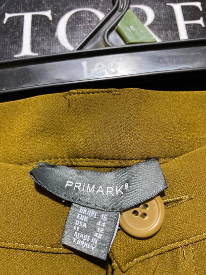 PRIMARK |XL| WAIST 34| B46| OLIVE GREEN HIGH WAISTED WIDE LEG CARGO TROUSERS PANTS