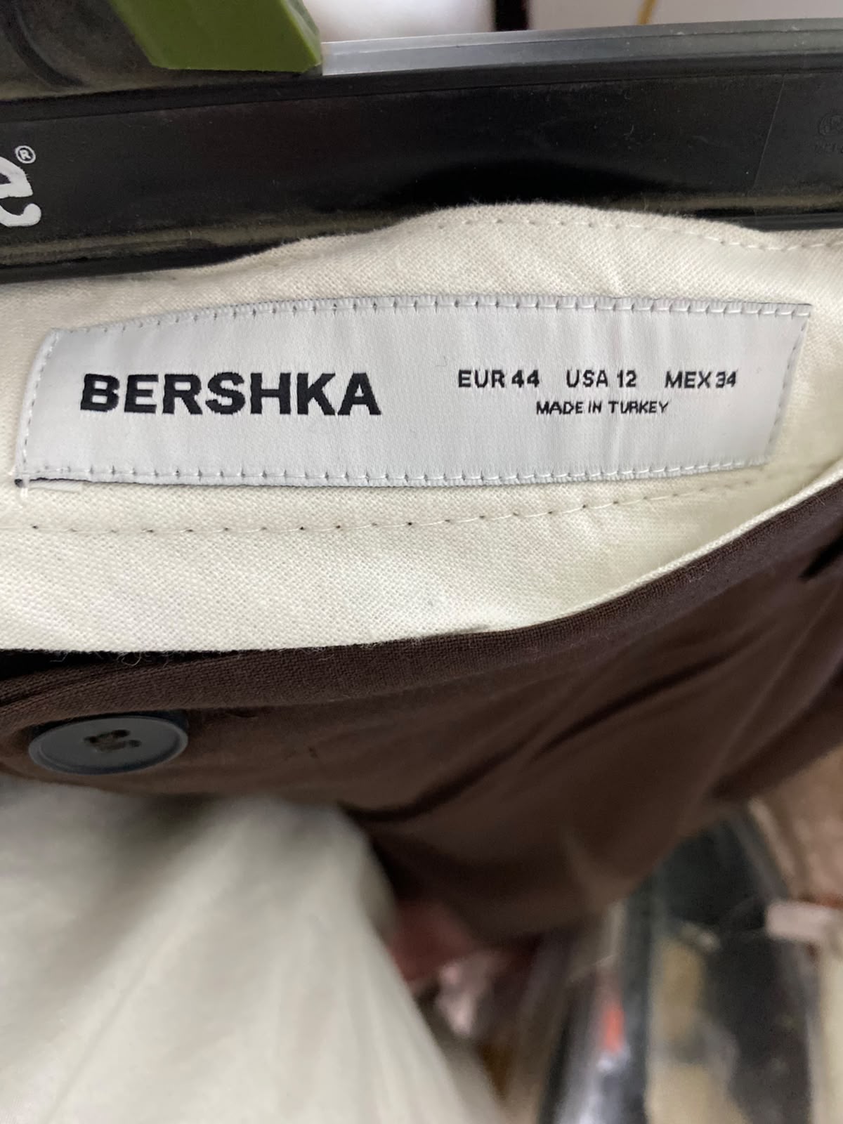 BERSHKA |XXL| WAIST 37| B46| CHOCOLATE BROWN HIGH WAISTED WIDE LEG TAILORED TROUSERS PANTS NWT