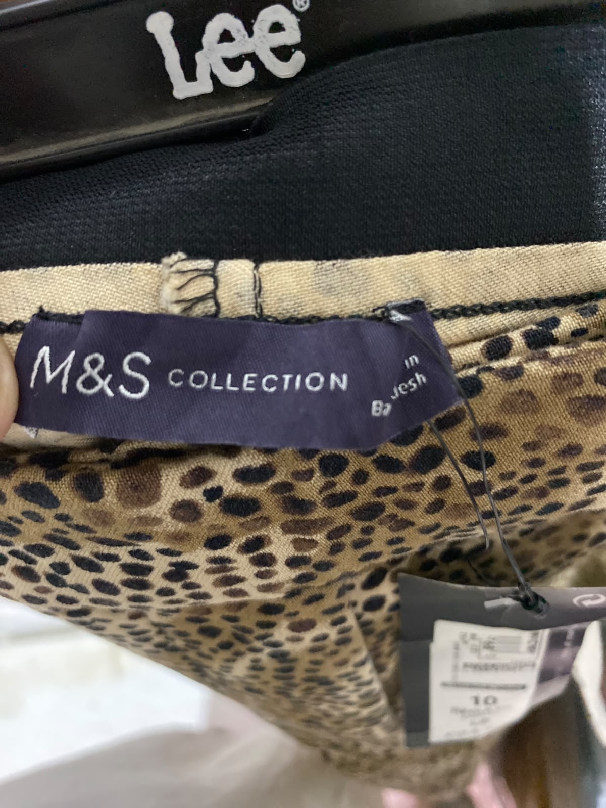 M&S |M| WAIST 28| B46| OUTLET ANIMAL PRINT SLIM ANKLE GRAZER PANTS