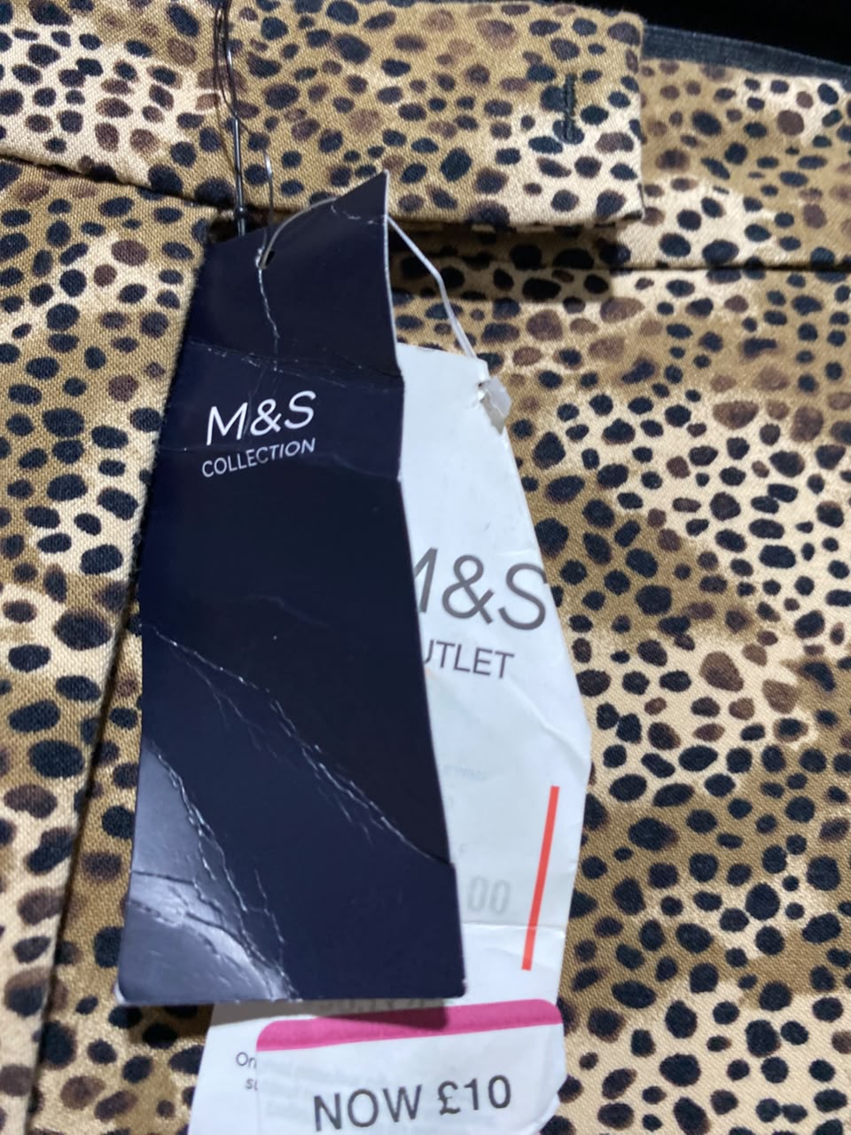 M&S |M| WAIST 28| B46| OUTLET ANIMAL PRINT SLIM ANKLE GRAZER PANTS