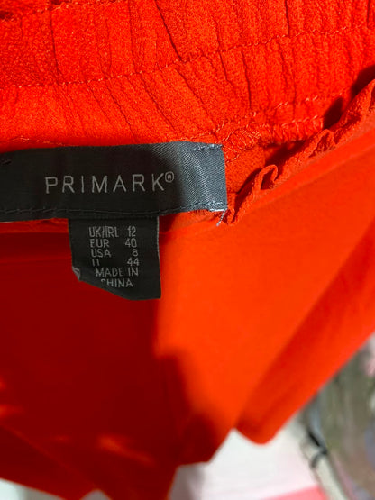PRIMARK |M| WAIST 28| B46| VIBRANT RED HIGH WAISTED PAPERBAG WIDE LEG CULOTTES TROUSERS PANTS
