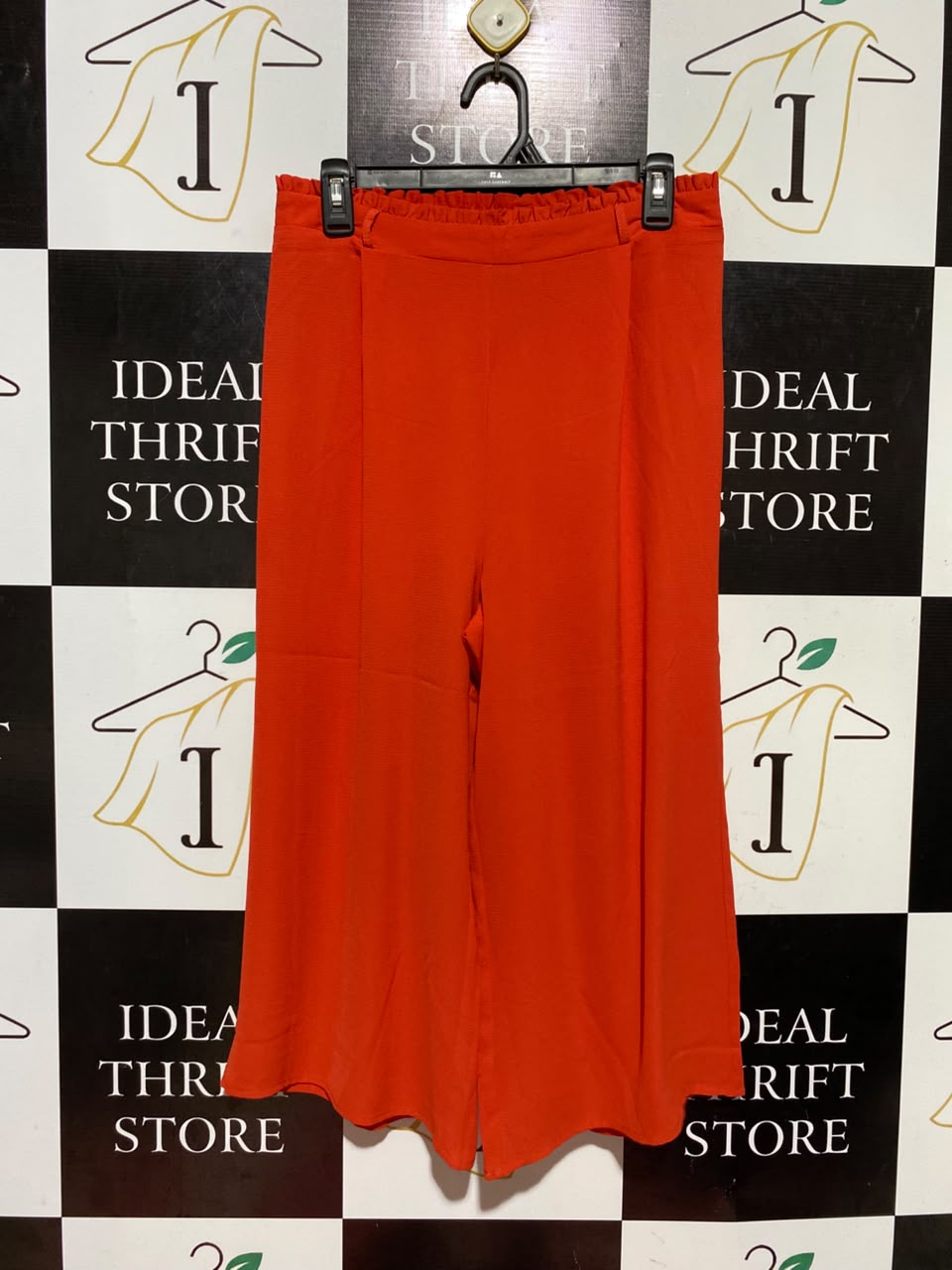 PRIMARK |M| WAIST 28| B46| VIBRANT RED HIGH WAISTED PAPERBAG WIDE LEG CULOTTES TROUSERS PANTS