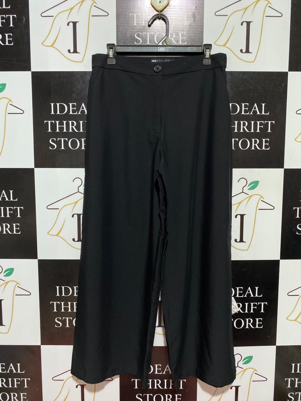 ASOS |L| WAIST 31| B46| CLASSIC BLACK HIGH WAISTED WIDE LEG TAILORED TROUSERS PANTS