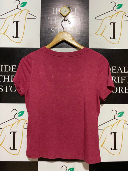 COTTON ON |M| BUST 18| B46| ROSE PINK DEEP SCOOP NECK RIBBED SHORT SLEEVE T-SHIRT
