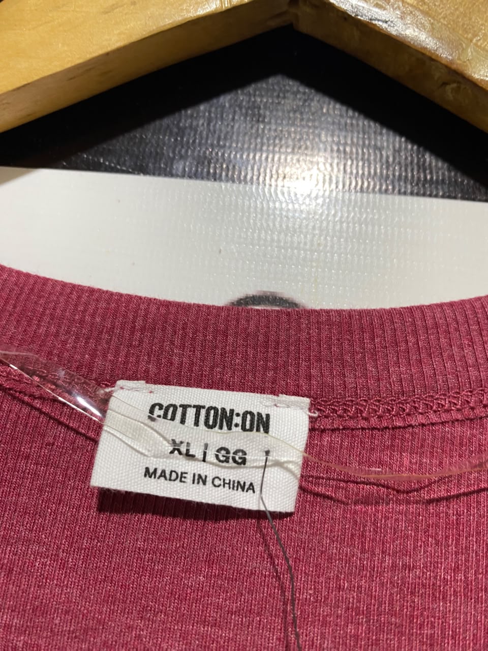 COTTON ON |M| BUST 18| B46| ROSE PINK DEEP SCOOP NECK RIBBED SHORT SLEEVE T-SHIRT
