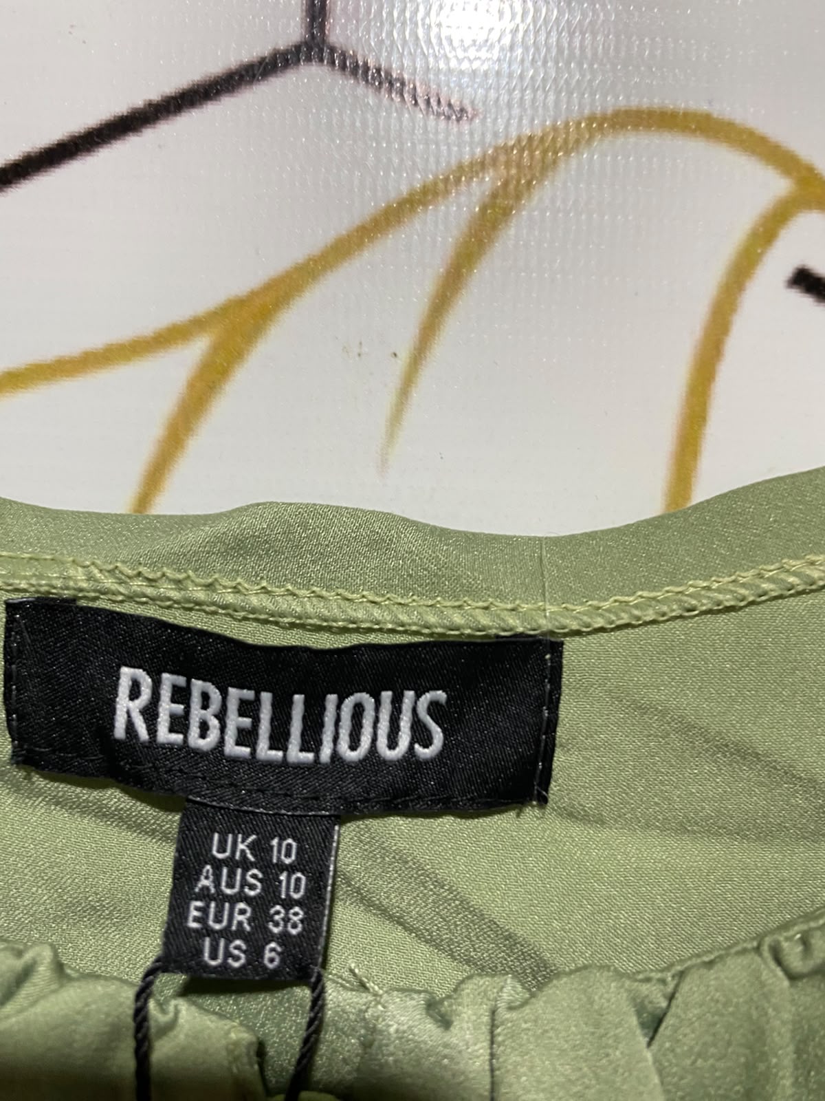 REBELLIOUS |S| BUST 16| B46| SAGE GREEN SATIN MILKMAID LONG SLEEVE CROP TOP