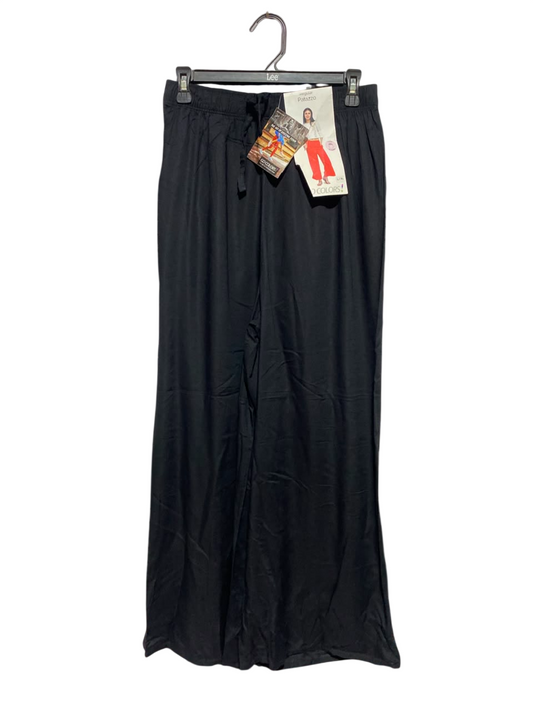 GO COLORS |M| WAIST 28| B47| BLACK HIGH-WAISTED DRAWSTRING LOOSE FIT TROUSERS WITH TAGS