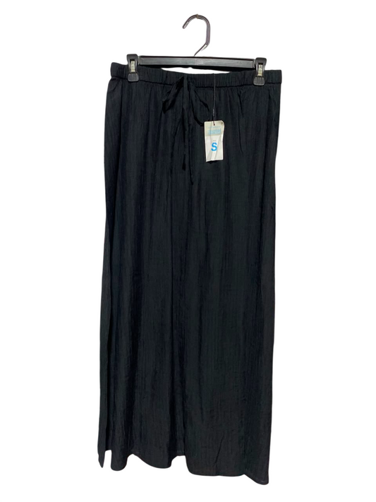 PRIMARK |L| WAIST 30| B47| WOMEN'S BLACK CRINKLE MAXI SKIRT