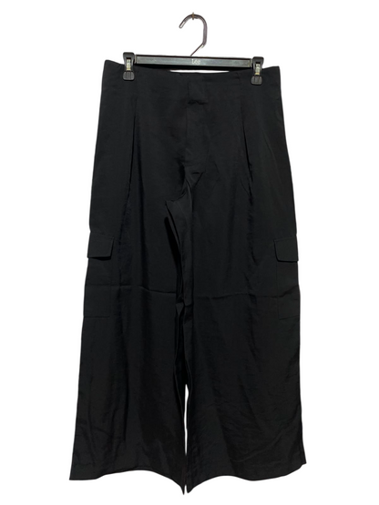 THE PRIMARK EDIT |L| WAIST 30| B47| BLACK HIGH-WAISTED WIDE-LEG CARGO PANTS