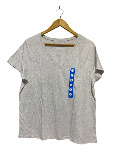 BRILLIANT BASICS |L| BUST 22| B47| V-NECK SHORT SLEEVE T-SHIRT LIGHT GRAY HEATHER