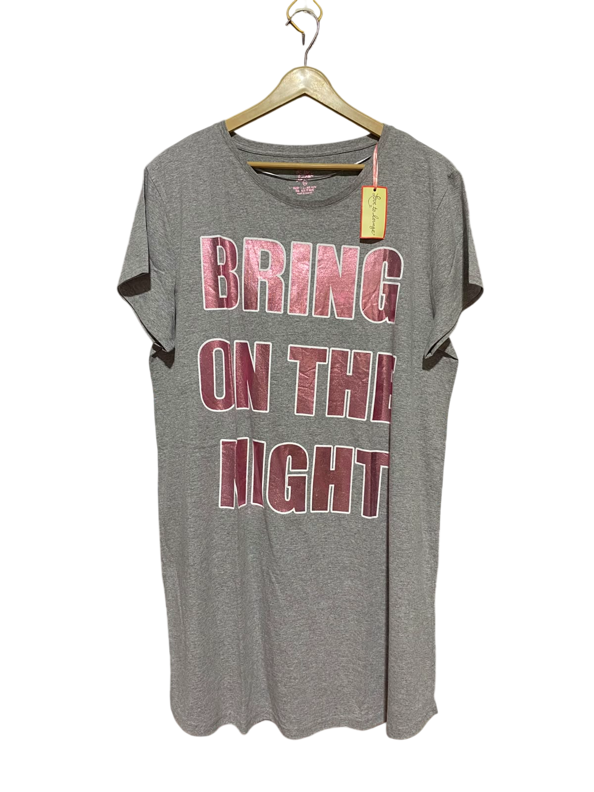 LOVE TO LOUNGE |XL| BUST 23| B47| GREY SLOGAN NIGHT DRESS