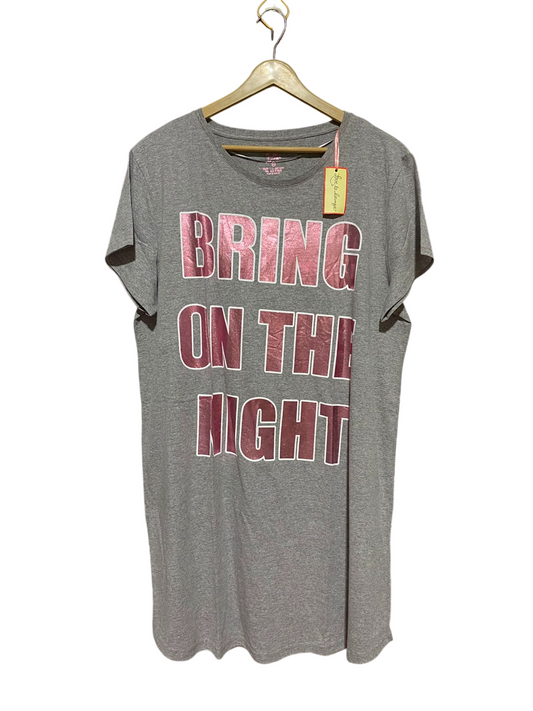 LOVE TO LOUNGE |XL| BUST 23| B47| GREY SLOGAN NIGHT DRESS
