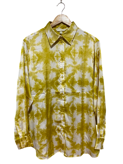 H&M |M| BUST 25| B47| LIME GREEN TIE-DYE SATIN SHIRT