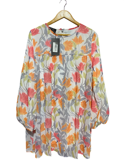 REFKA |L| BUST 22| B48| FLORAL PRINT LONG SLEEVE BABYDOLL MINI DRESS