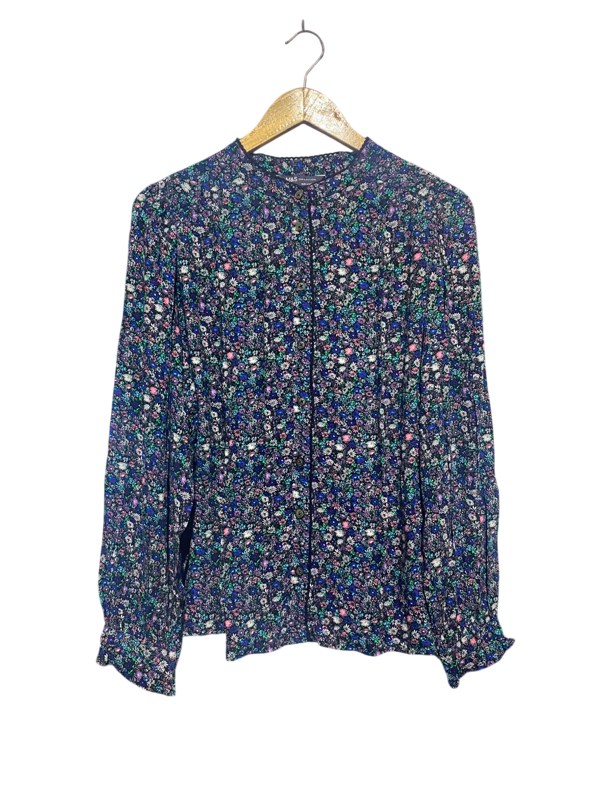 M&S |L| BUST 24| B48| DITSY FLORAL BUTTON-FRONT BLOUSE