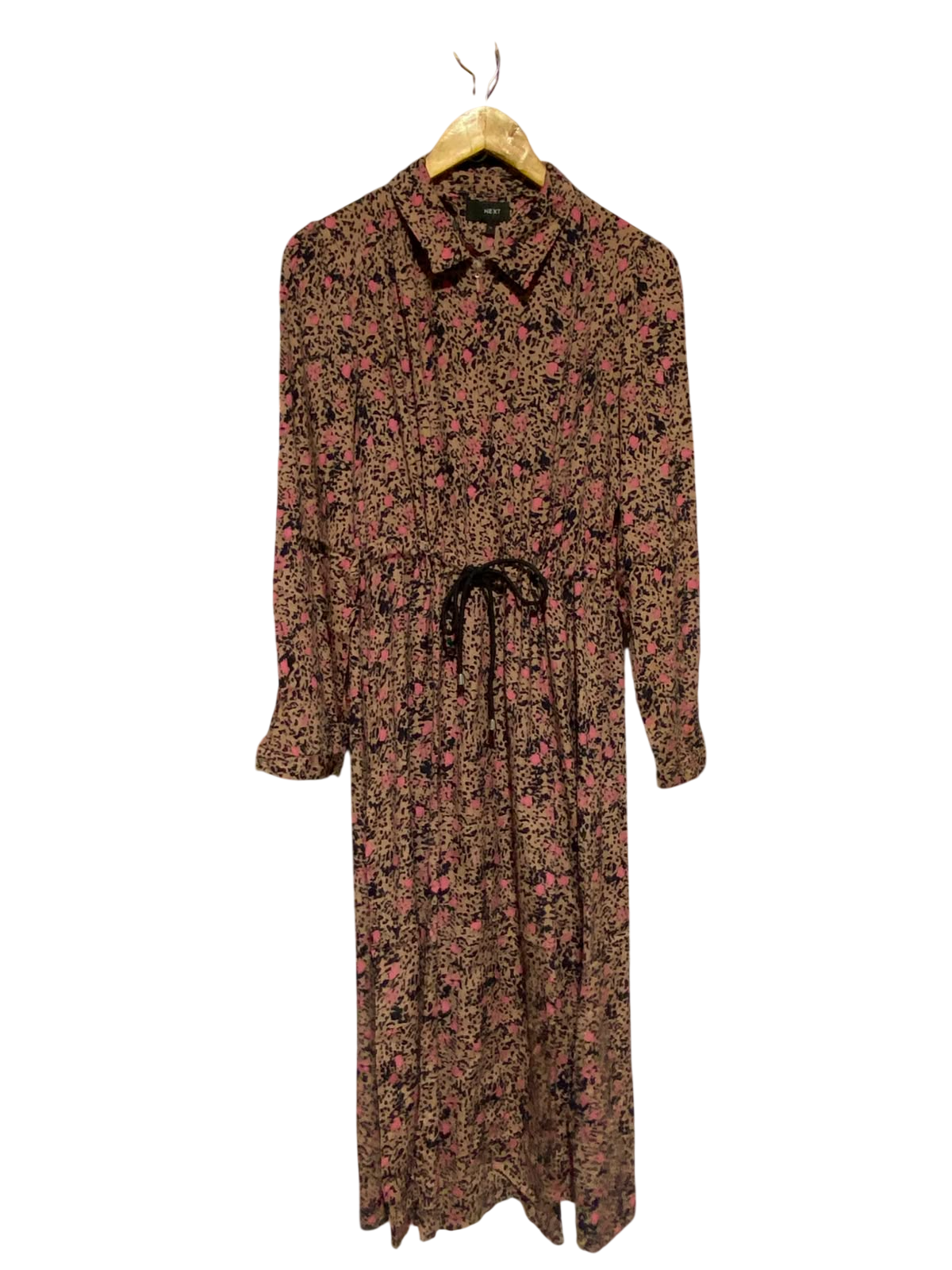 NEXT |M| BUST 18| B48| ABSTRACT FLORAL DRAWSTRING MIDI SHIRT DRESS