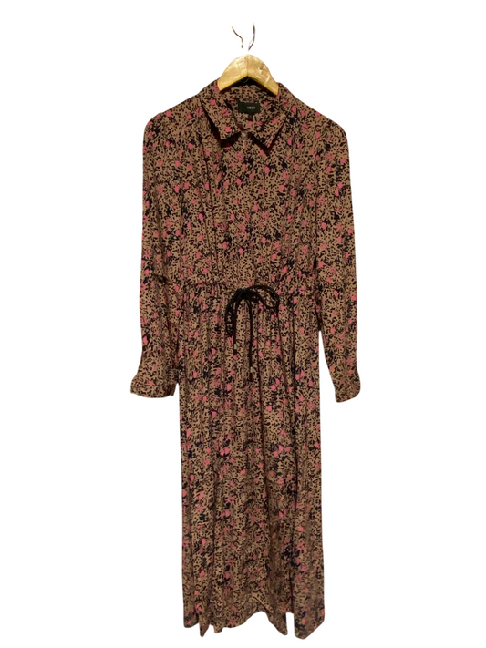 NEXT |M| BUST 18| B48| ABSTRACT FLORAL DRAWSTRING MIDI SHIRT DRESS