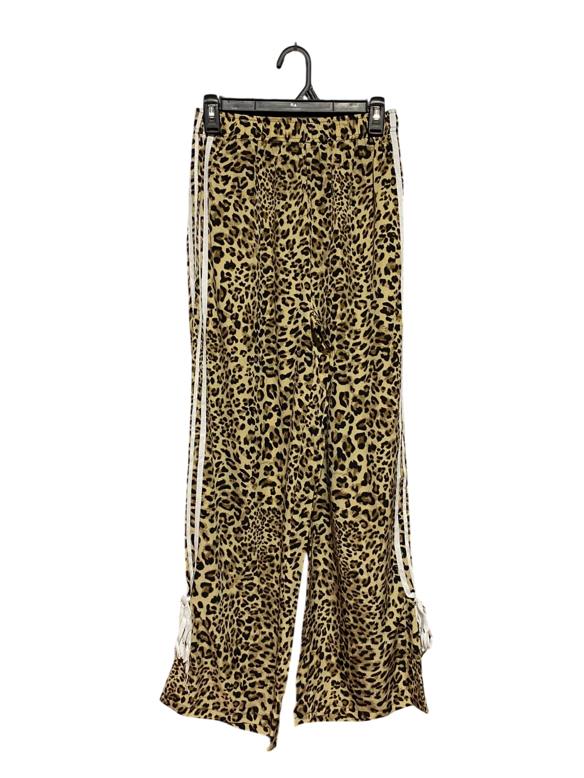 SHEIN |S| WAIST 26| B48| STYLE LEOPARD PRINT WIDE-LEG TRACK PANTS WITH SIDE STRIPES