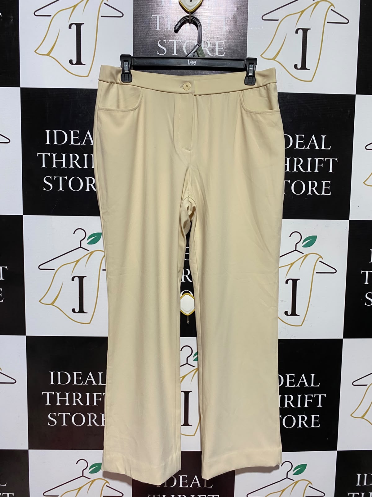 VCOCCA |L| WAIST 30| B48| CLASSIC CREAM STRAIGHT-LEG TAILORED TROUSERS