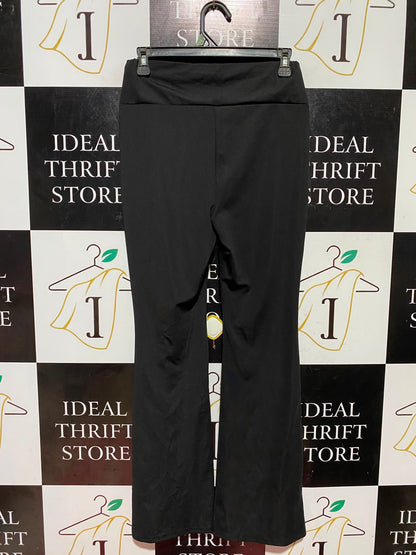 |M| WAIST 27| B48| CLASSIC BLACK HIGH-RISE FLARED YOGA PANTS TROUSERS