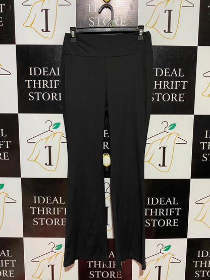 |M| WAIST 27| B48| CLASSIC BLACK HIGH-RISE FLARED YOGA PANTS TROUSERS