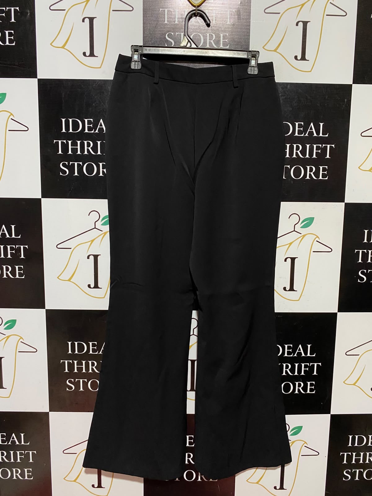PRIMARK |L| WAIST 29| B48| BLACK HIGH-RISED FLARED TAILORED TROUSERS