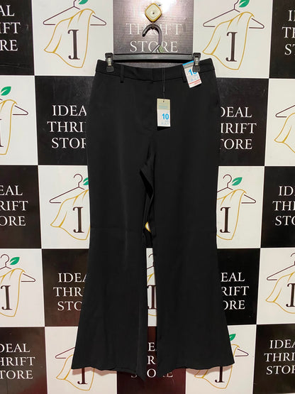 PRIMARK |L| WAIST 29| B48| BLACK HIGH-RISED FLARED TAILORED TROUSERS