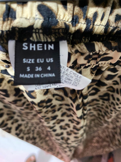 SHEIN |S| WAIST 26| B48| STYLE LEOPARD PRINT WIDE-LEG TRACK PANTS WITH SIDE STRIPES