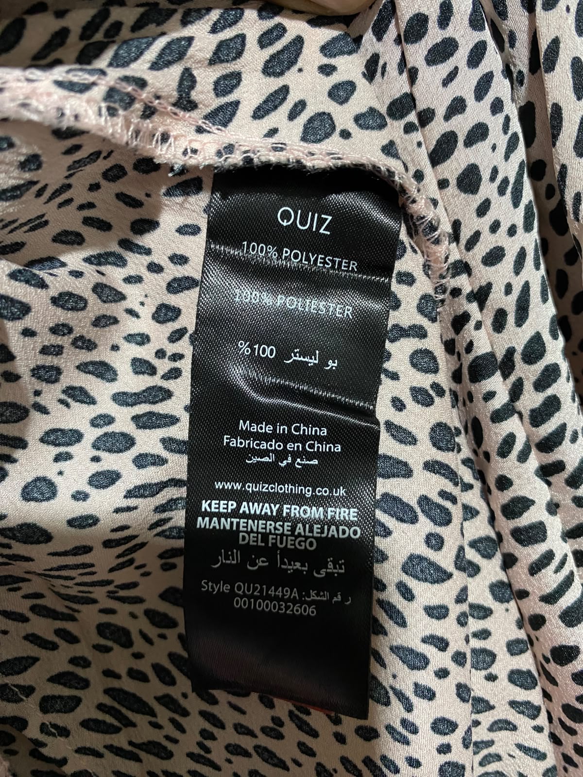 QUIZ |M| BUST 18| B48| CHIC BLUSH PINK AND BLACK ANIMAL PRINT RUFFLED MIDI DRESS