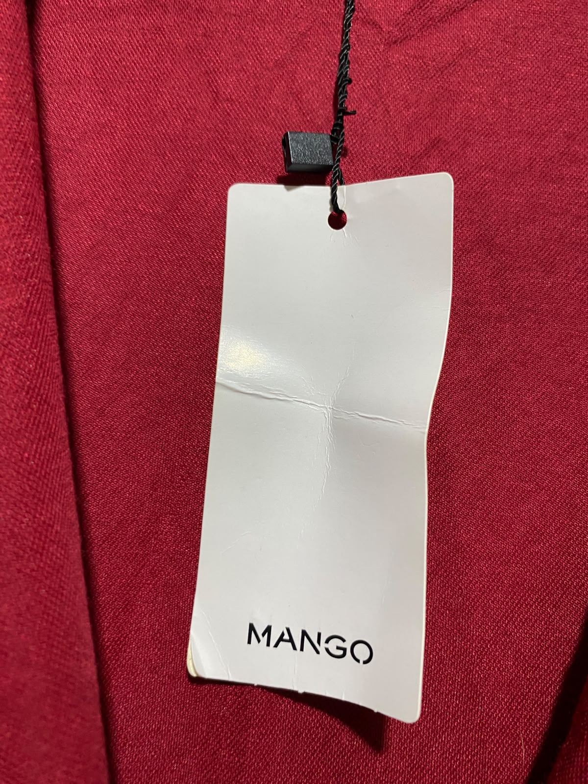 MANGO |XS| BUST FREE| B48| SLEEK CHERRY RED BELTED LAPEL JUMPSUIT