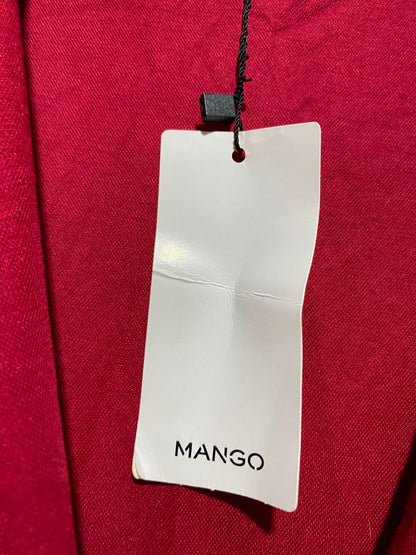 MANGO |XS| BUST FREE| B48| SLEEK CHERRY RED BELTED LAPEL JUMPSUIT