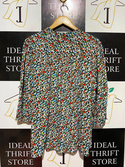 M&S |L| BUST 16| B48| DITSY FLORAL BUTTON-DOWN BLOUSE