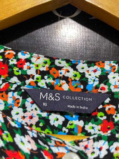 M&S |L| BUST 16| B48| DITSY FLORAL BUTTON-DOWN BLOUSE