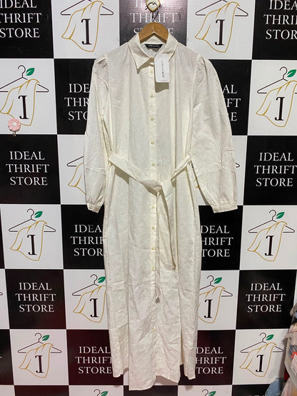 LCW MODEST |L| BUST 19| B48| EMBROIDERED BELTED MAXI SHIRT DRESS