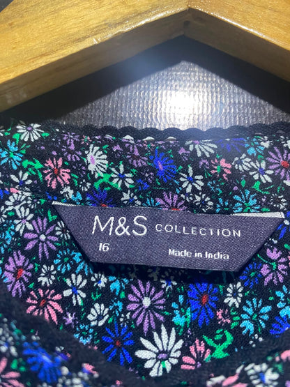 M&S |L| BUST 24| B48| DITSY FLORAL BUTTON-FRONT BLOUSE
