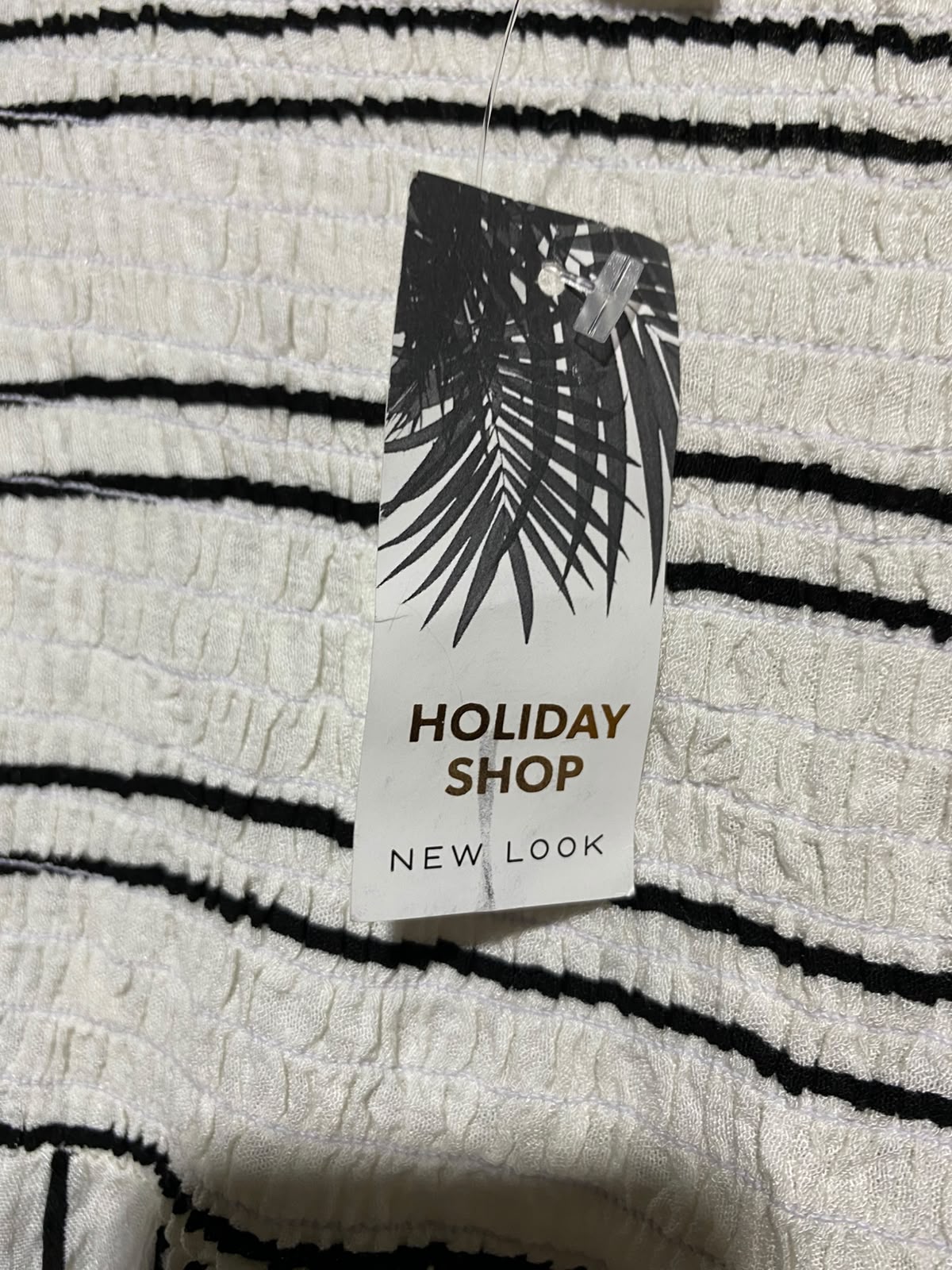 NEW LOOK |XS| BUST 12| B48| WHITE STRIPED SMOCKED MAXI DRESS WITH FLUTTER STRAPS