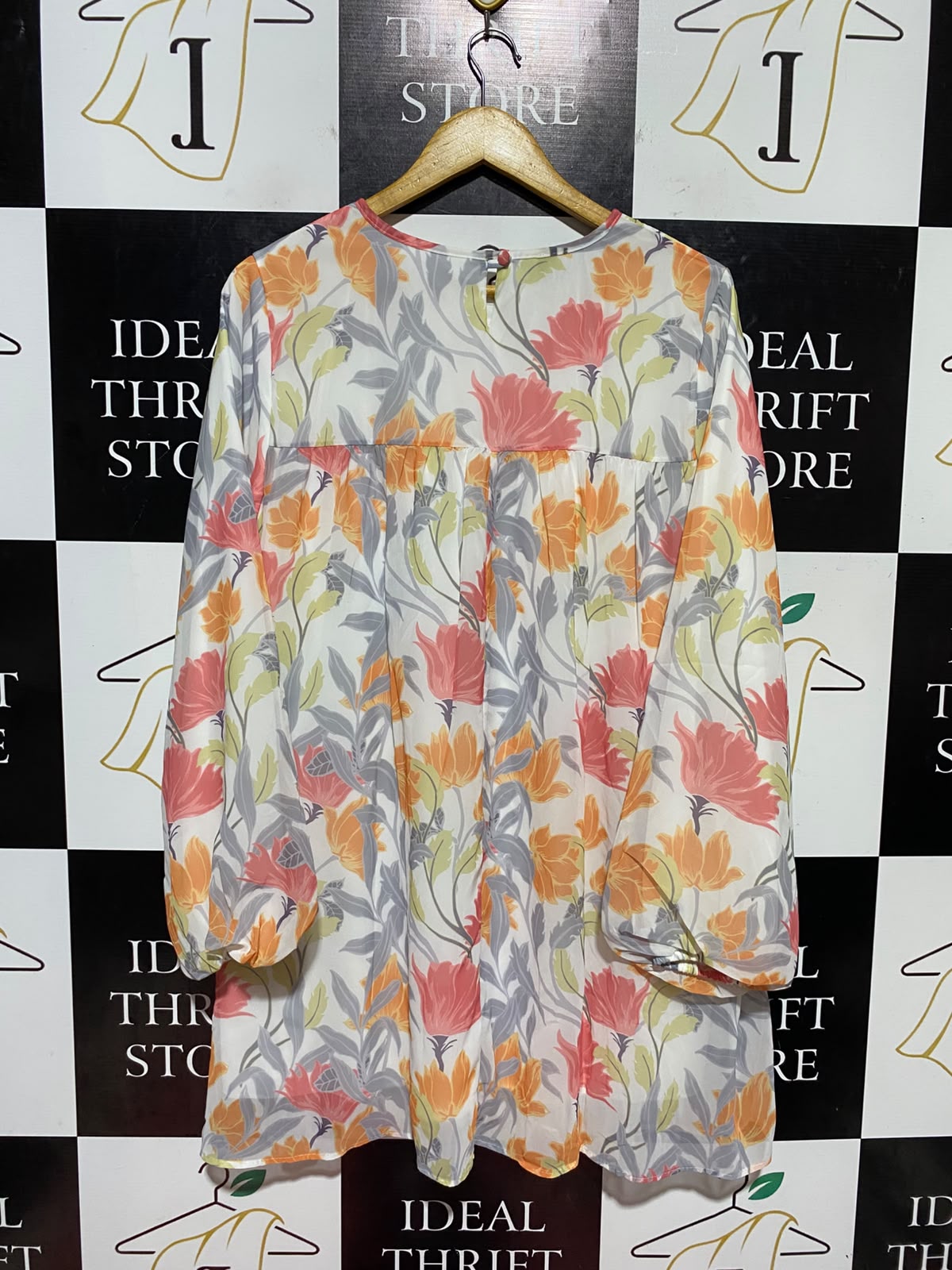 REFKA |L| BUST 22| B48| FLORAL PRINT LONG SLEEVE BABYDOLL MINI DRESS