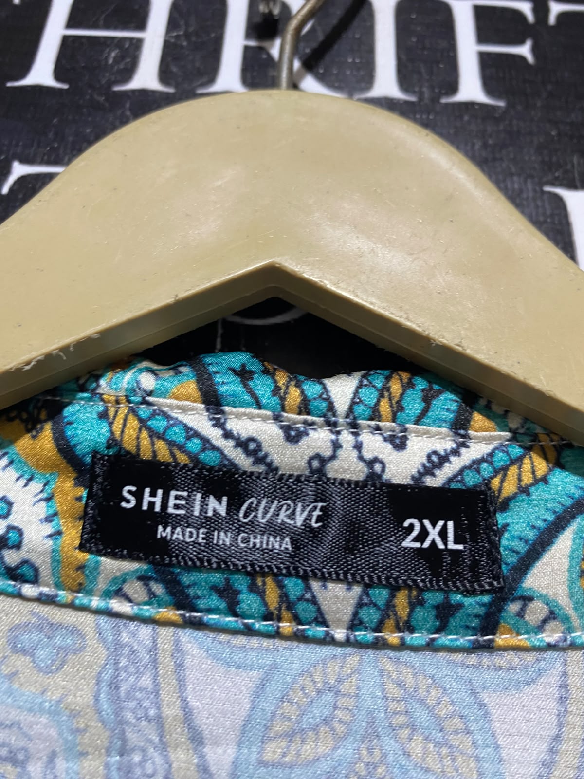 SHEIN CURVE |XL| B47| TEAL AND GOLD MEDALLION PRINT TWO-PIECE LOUNGEWEAR SET