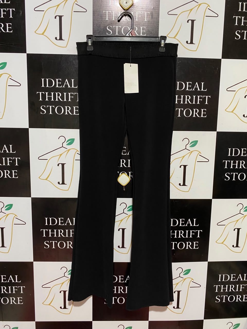 ZARA |M| WAIST 29| B47| BLACK HIGH-WAISTED FLARED TROUSERS