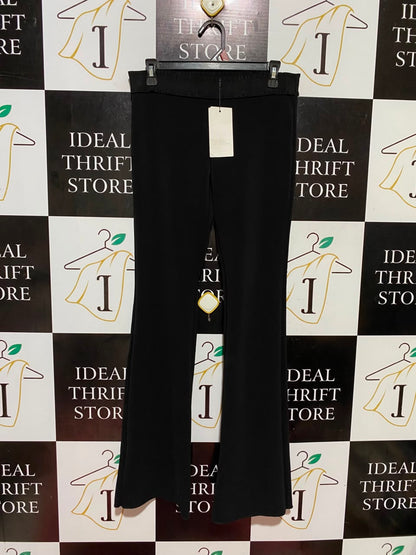 ZARA |M| WAIST 29| B47| BLACK HIGH-WAISTED FLARED TROUSERS