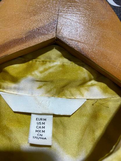 H&M |M| BUST 25| B47| LIME GREEN TIE-DYE SATIN SHIRT