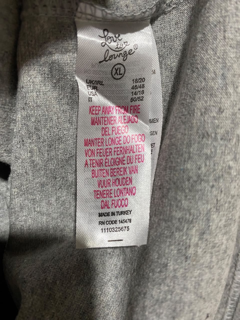LOVE TO LOUNGE |XL| BUST 23| B47| GREY SLOGAN NIGHT DRESS