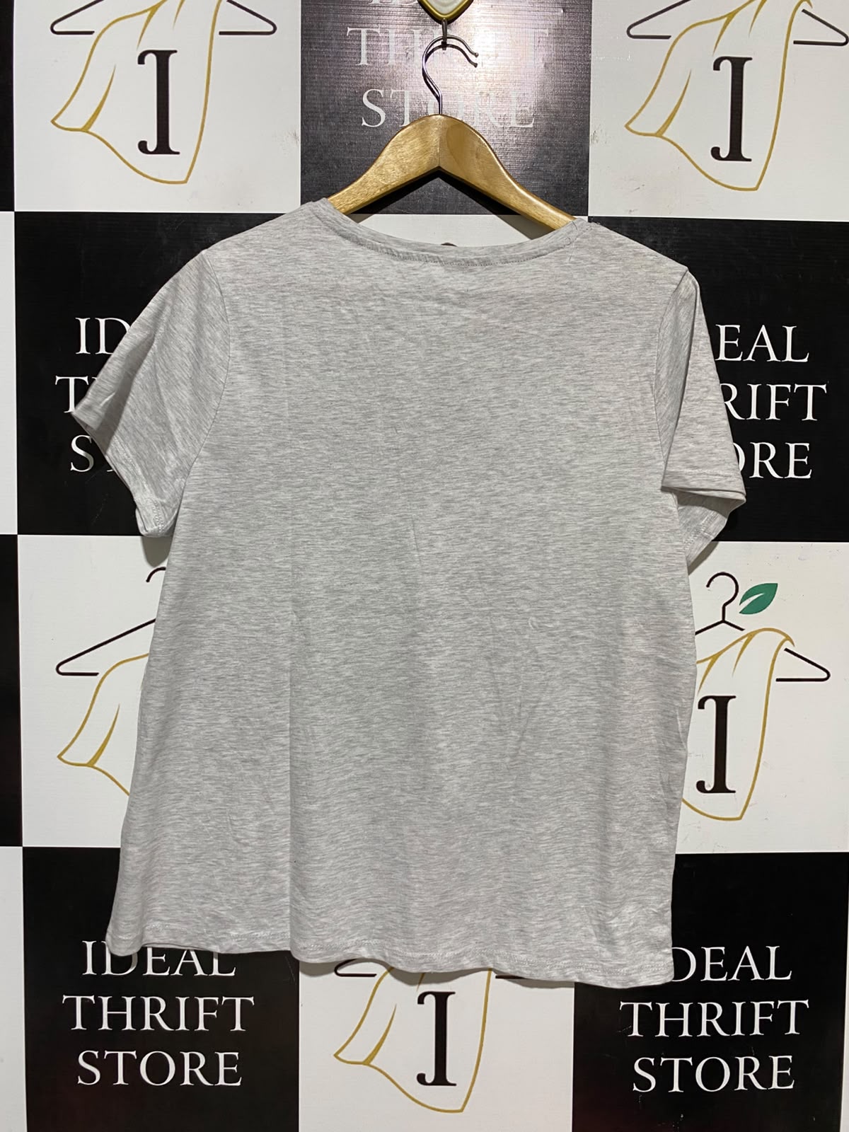 BRILLIANT BASICS |L| BUST 22| B47| V-NECK SHORT SLEEVE T-SHIRT LIGHT GRAY HEATHER