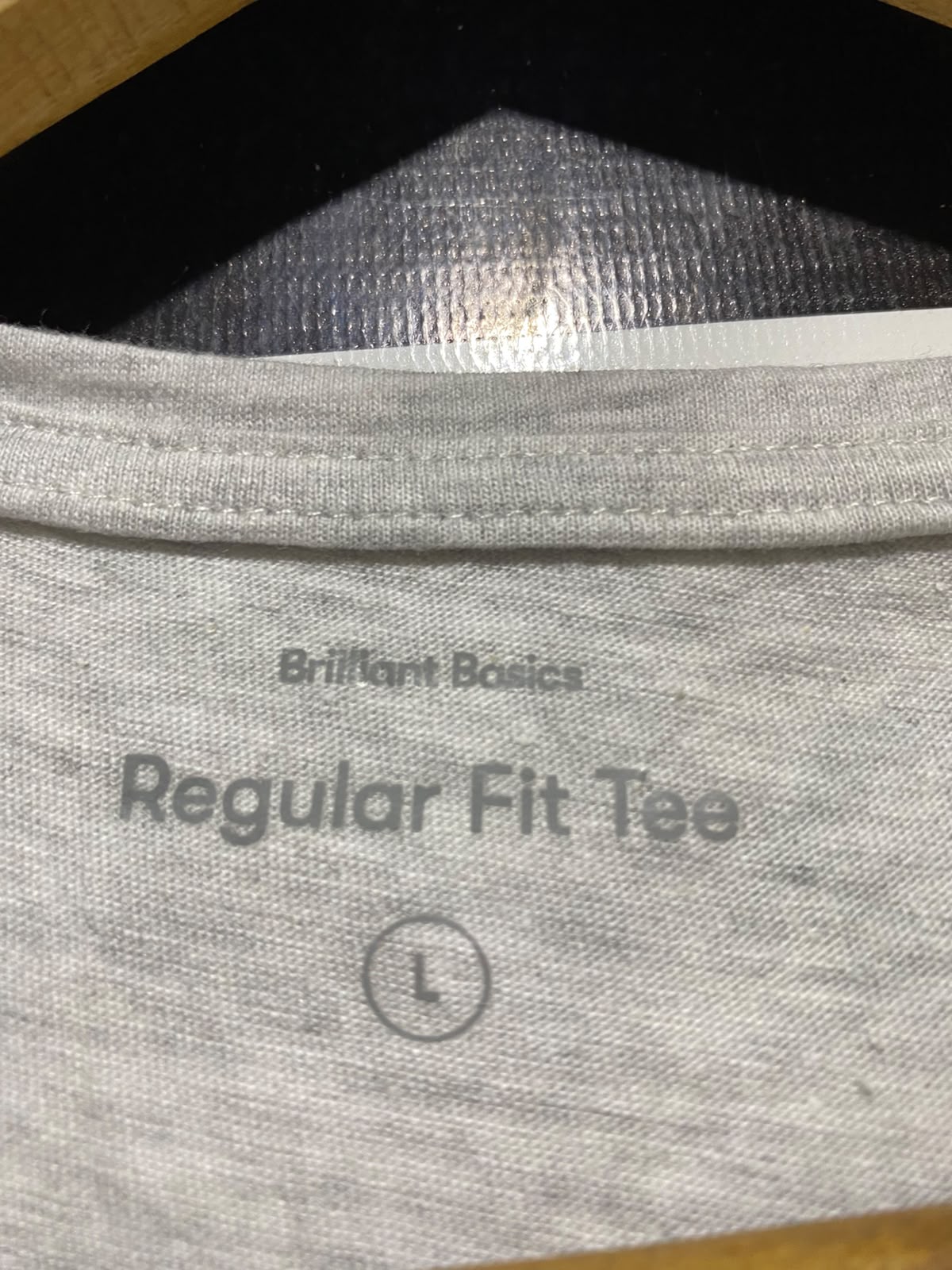 BRILLIANT BASICS |L| BUST 22| B47| V-NECK SHORT SLEEVE T-SHIRT LIGHT GRAY HEATHER
