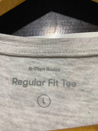 BRILLIANT BASICS |L| BUST 22| B47| V-NECK SHORT SLEEVE T-SHIRT LIGHT GRAY HEATHER
