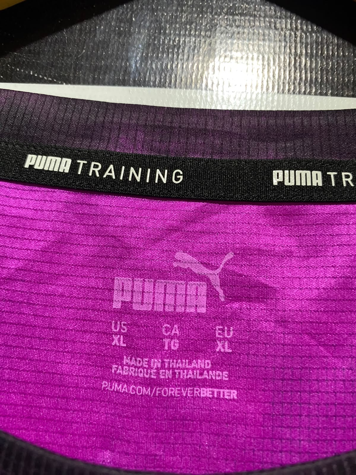 PUMA |XL| BUST 25| B47| BLACK & PINK PURPLE TIE-DYE ABSTRACT PRINT